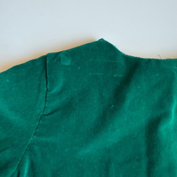 Vintage Baby Suspender Short Set Green Velour 6-9m - Picture 8 of 16